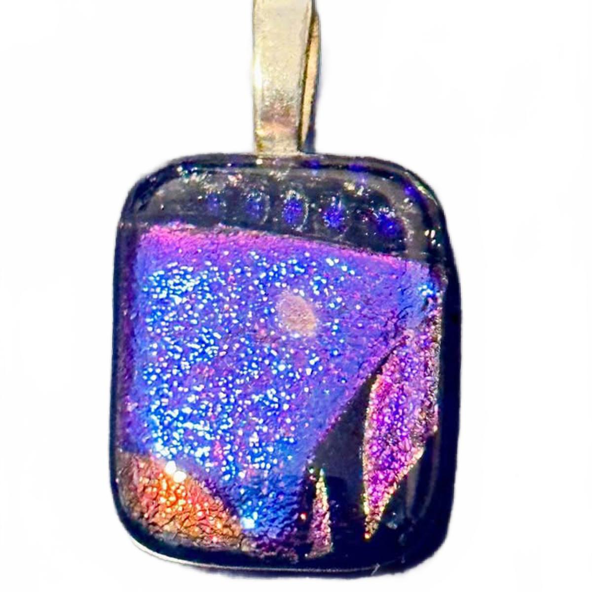 Dazzling Dichroic Glass Pendant  A Sparkle For Your Soul